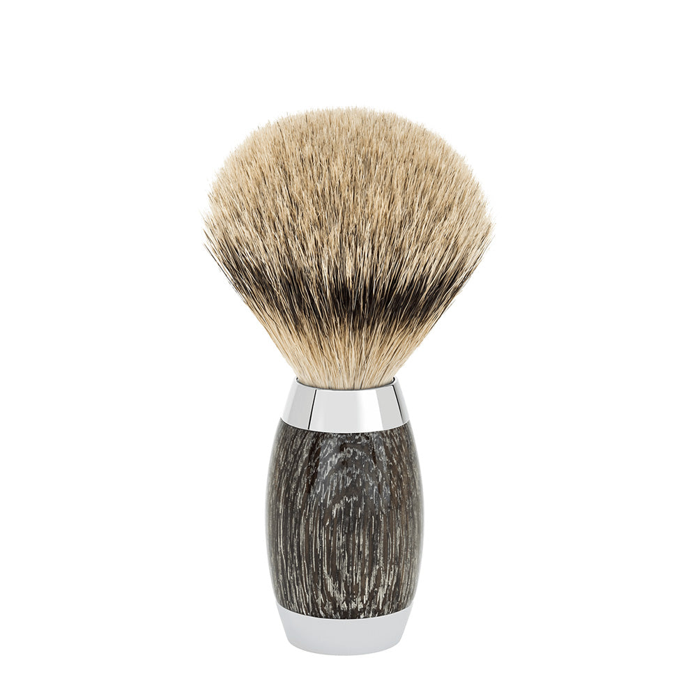MUHLE EDITION Ancient Oak & Silver Badger Hair Brush