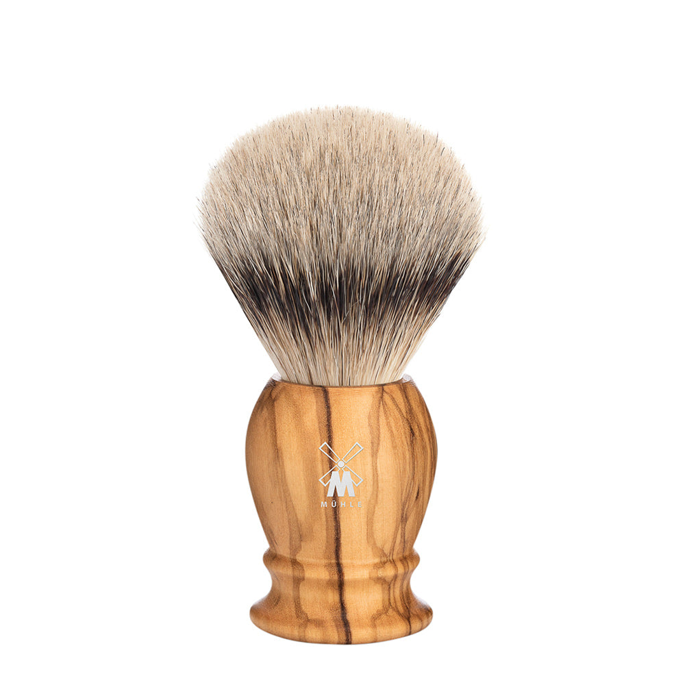 MUHLE CLASSIC Medium Olive Wood Silvertip Badger Shaving Brush
