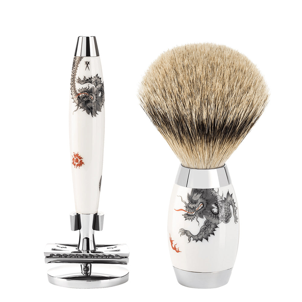 MUHLE EDITION MEISSEN Badger Shaving Brush and Safety Razor Shaving Set