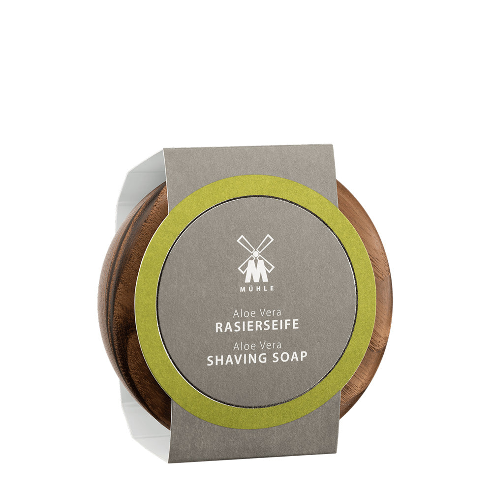MUHLE SHAVE CARE Wooden Bowl and Aloe Vera Shaving Soap (65g)