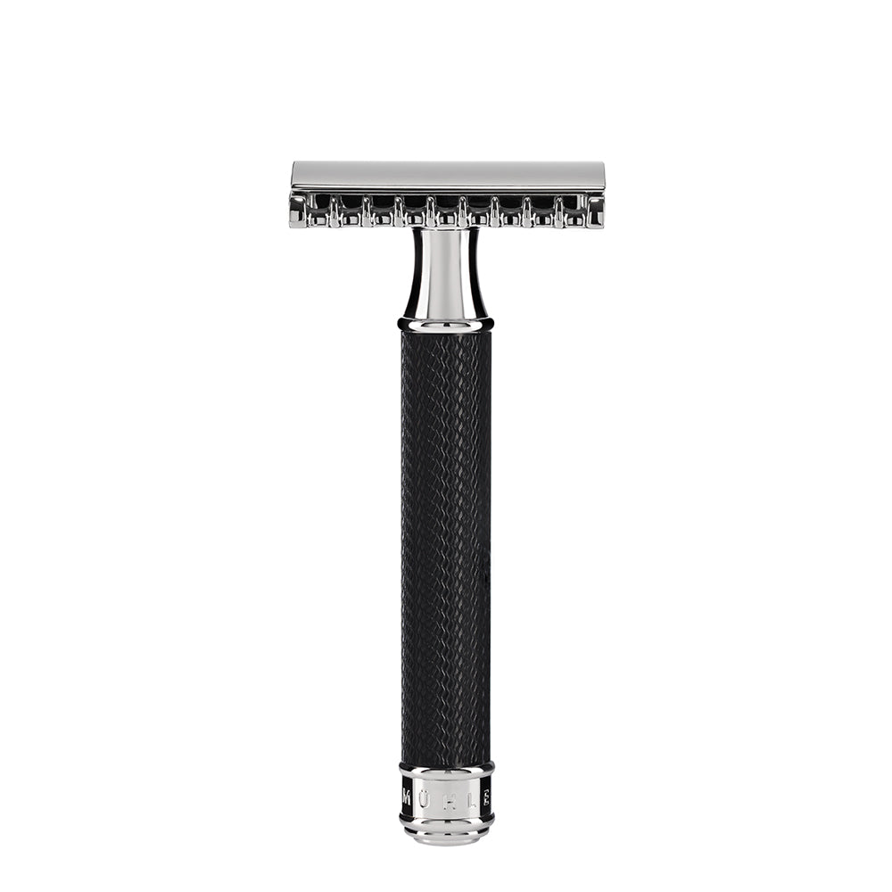 MUHLE TRADITIONAL Black and Chrome Open Comb Safety Razor