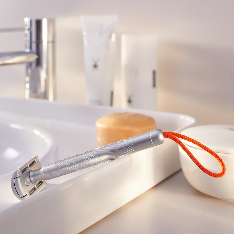 MUHLE Companion Safety Razor with coral cord.