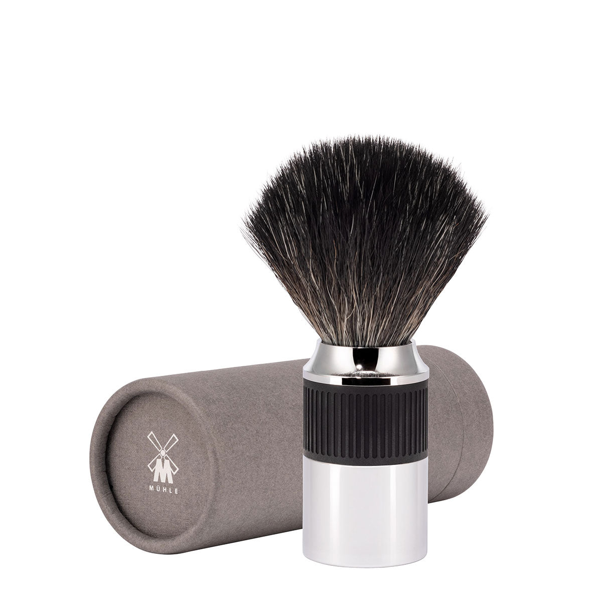 MÜHLE NEO Black Fibre Shaving Brush in Black - Packaging