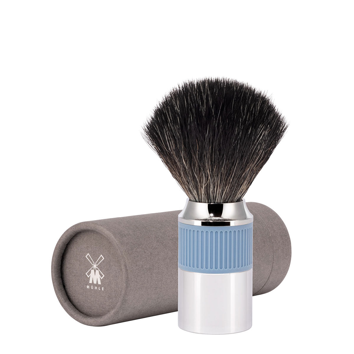 MÜHLE NEO Black Fibre Shaving Brush in Glacier Blue - Packaging