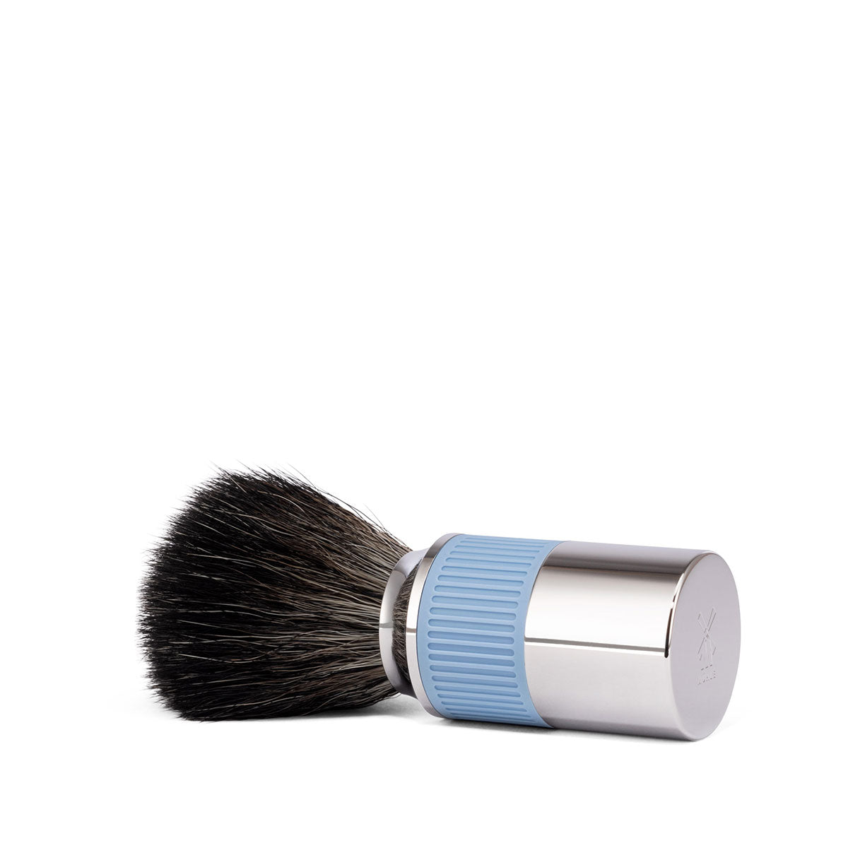 MÜHLE NEO Black Fibre Shaving Brush in Glacier Blue - Side