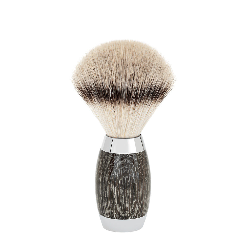 EDITION Silvertip Fibre Shaving Brush in Ancient Oak and Silver