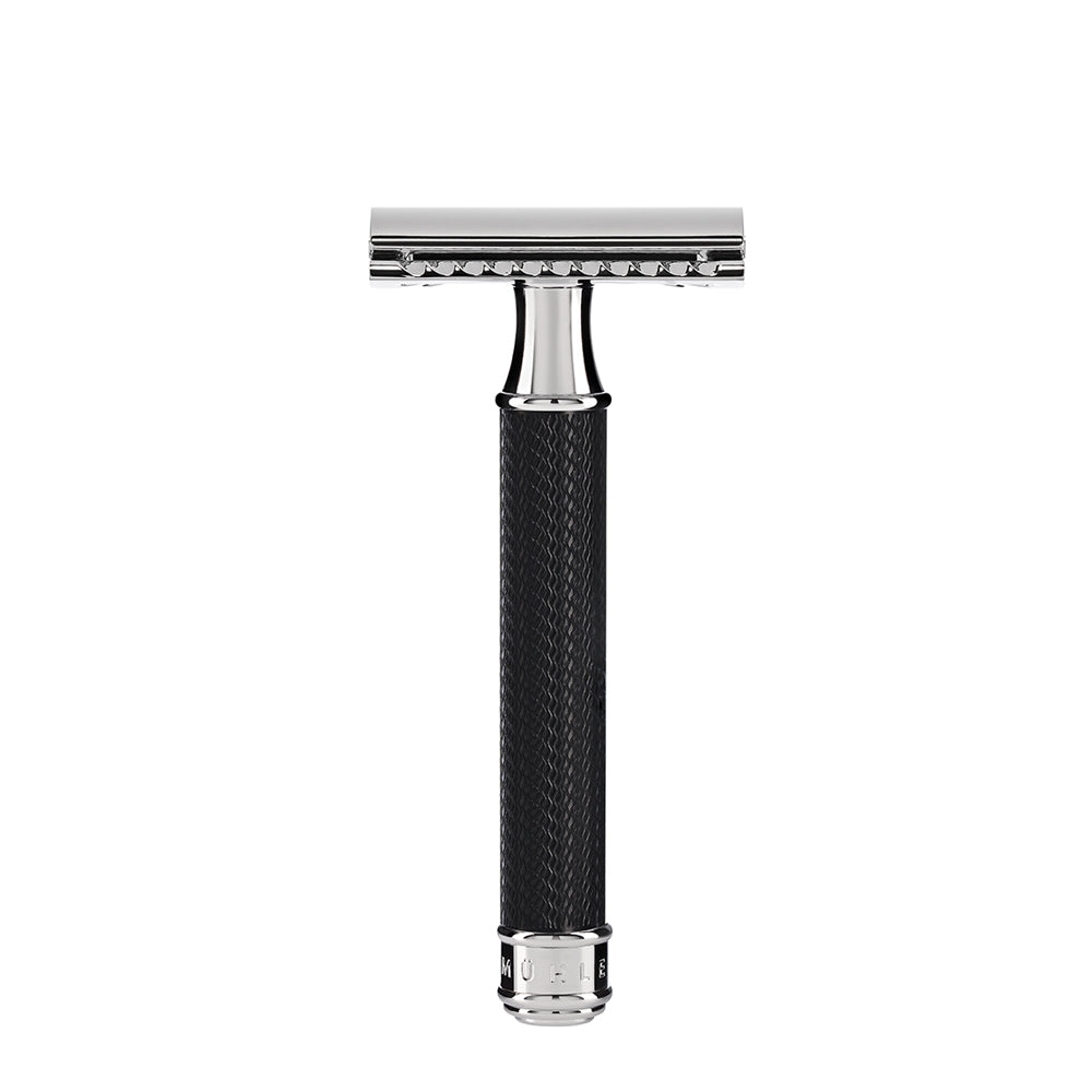 MUHLE TRADITIONAL Black and Chrome Safety Razor (Closed Comb)
