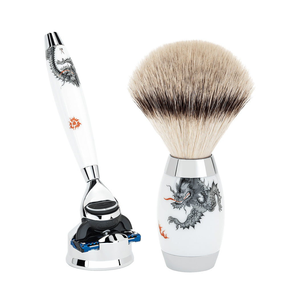 Fusion Razor Gift Set MUHLE MEISSEN Porcelain 3-piece Silvertip Fibre Fusion Razor Set
