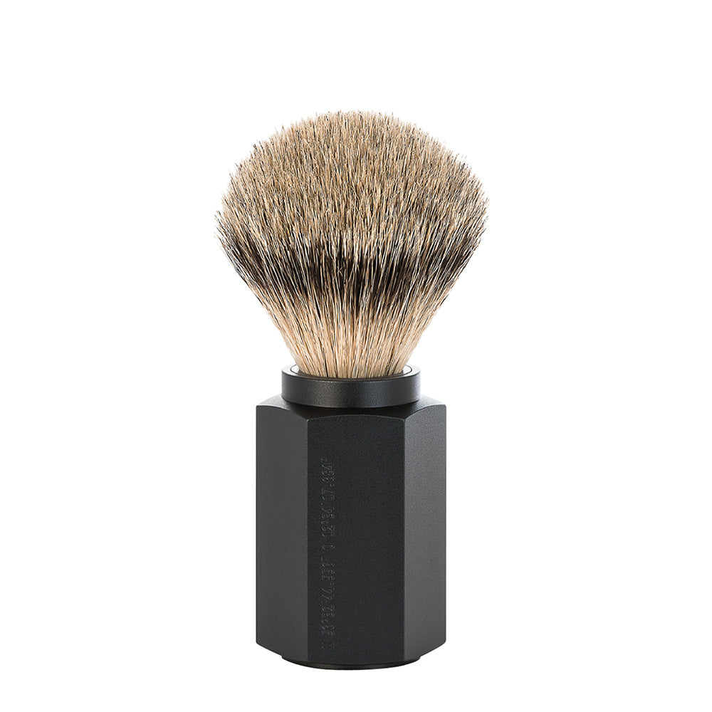 MUHLE HEXAGON Silvertip Badger Shaving Brush in Graphite