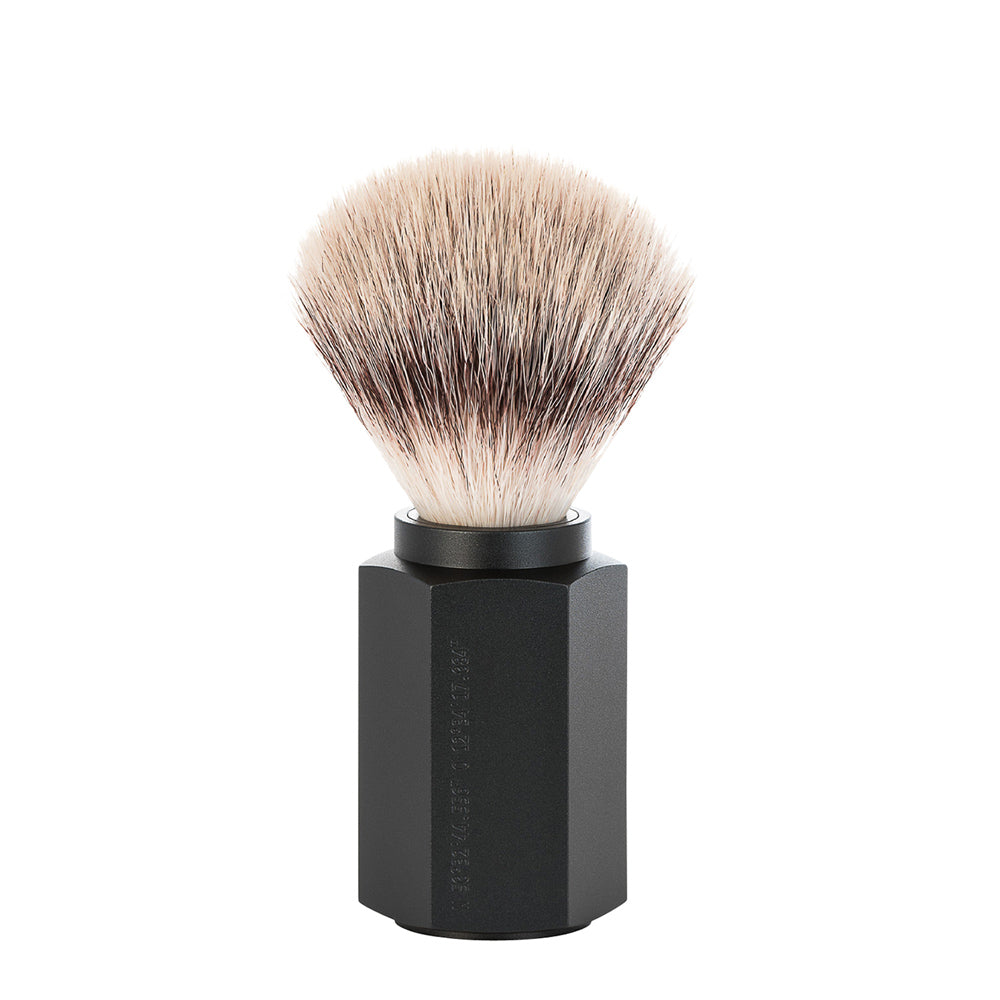 MUHLE HEXAGON Silvertip Fibre Shaving Brush in Graphite