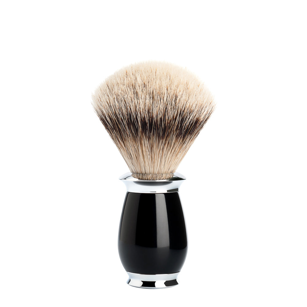 MÜHLE PURIST Silvertip Badger Shaving Brush in Black