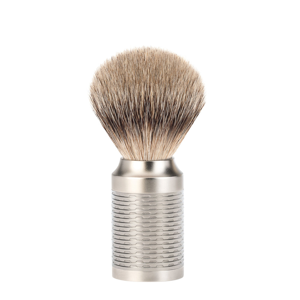 MUHLE ROCCA Matt Stainless Steel Silvertip Badger Shaving Brush