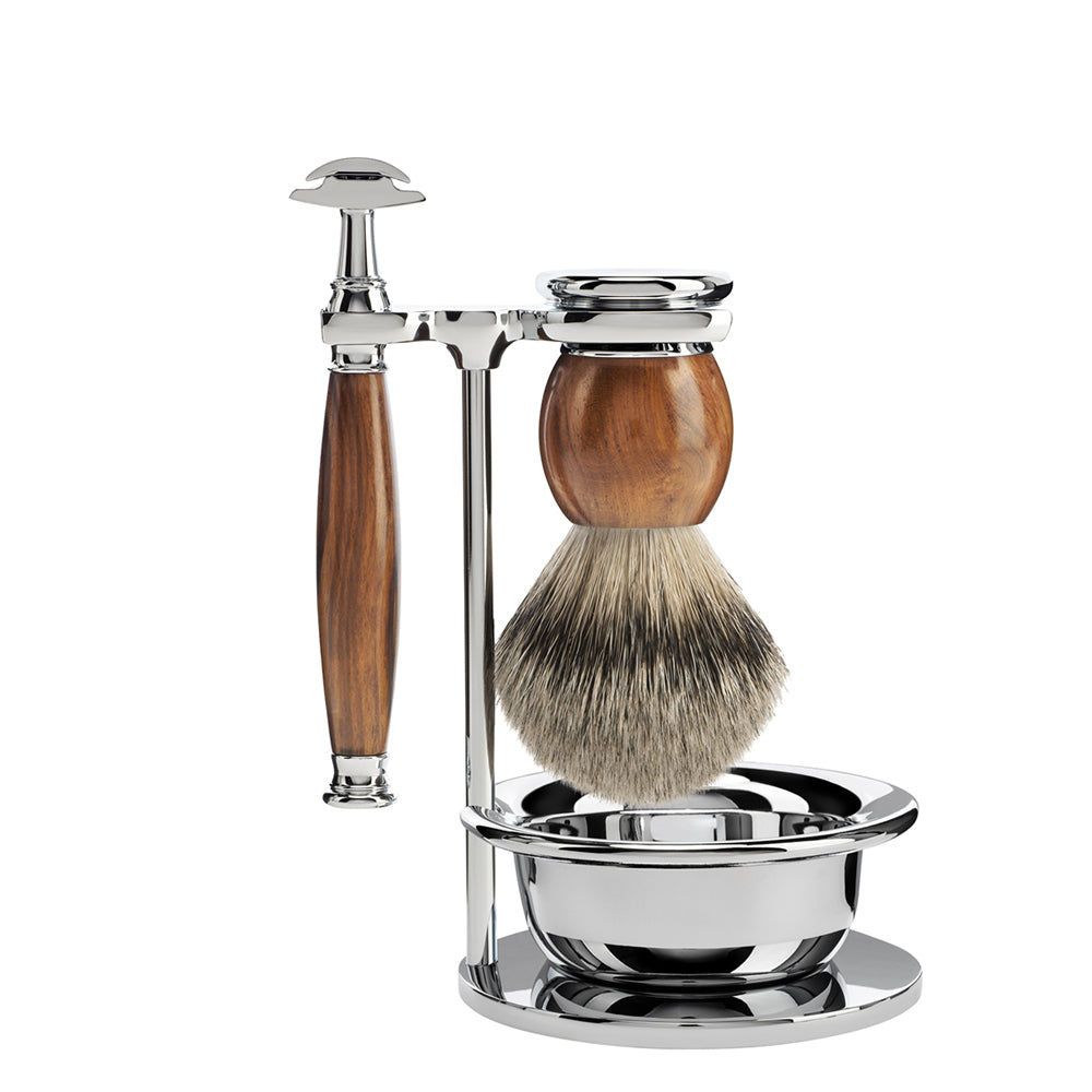 MUHLE SOPHIST Badger Hair 4 Piece Fusion Razor Shaving Set - S93H47SSR