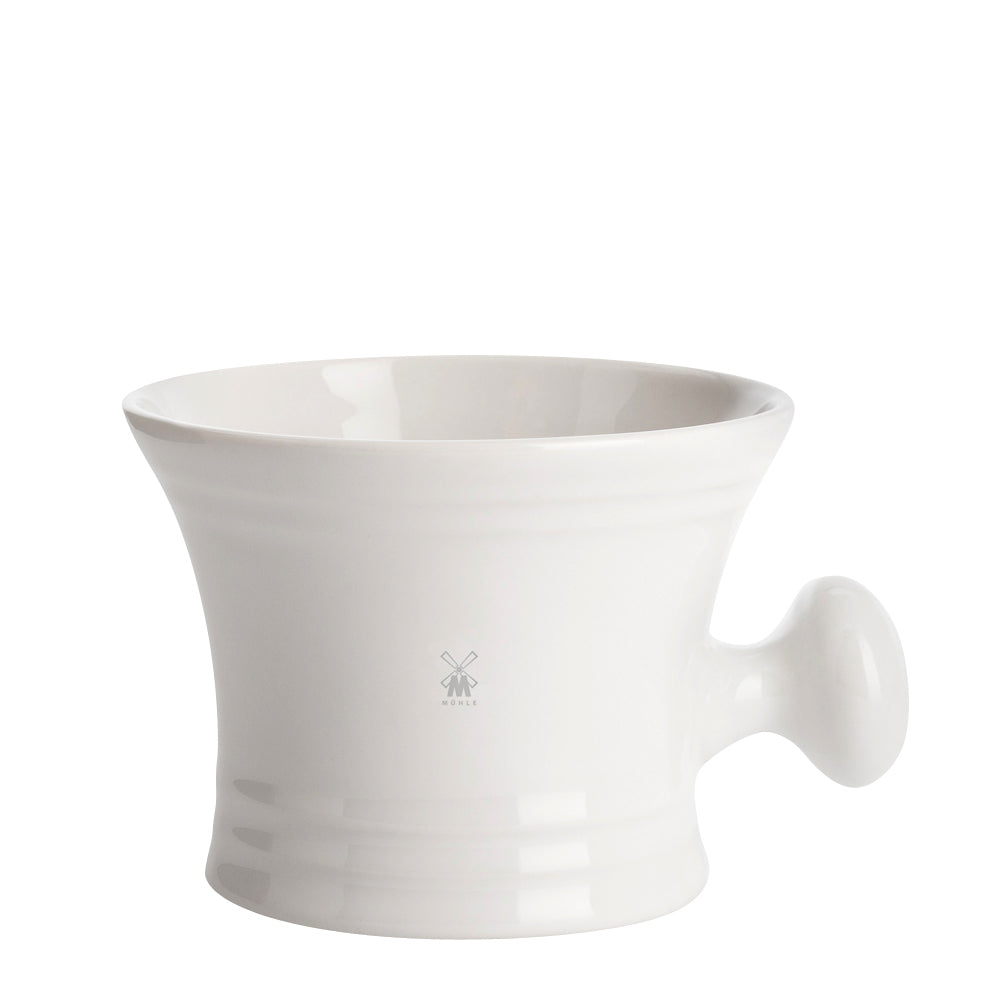 MUHLE White Porcelain Shaving Crucible with Handle